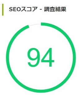 SEOスコア94点